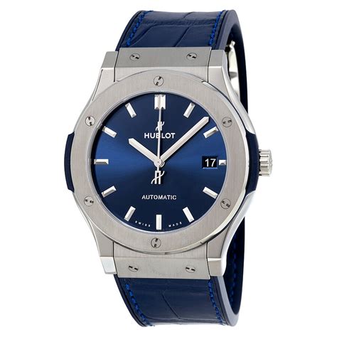 hublot classic fusion blue sunray dial titanium automatic men& 39|Hublot Santa Clara Boutique.